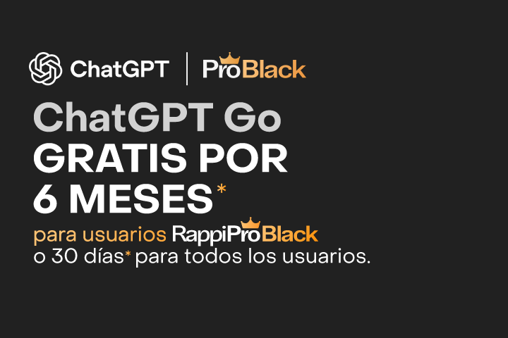 CHATGPT GO GRATIS POR 6 MESES. APLICAN TÉRMINOS Y CONDICIONES.